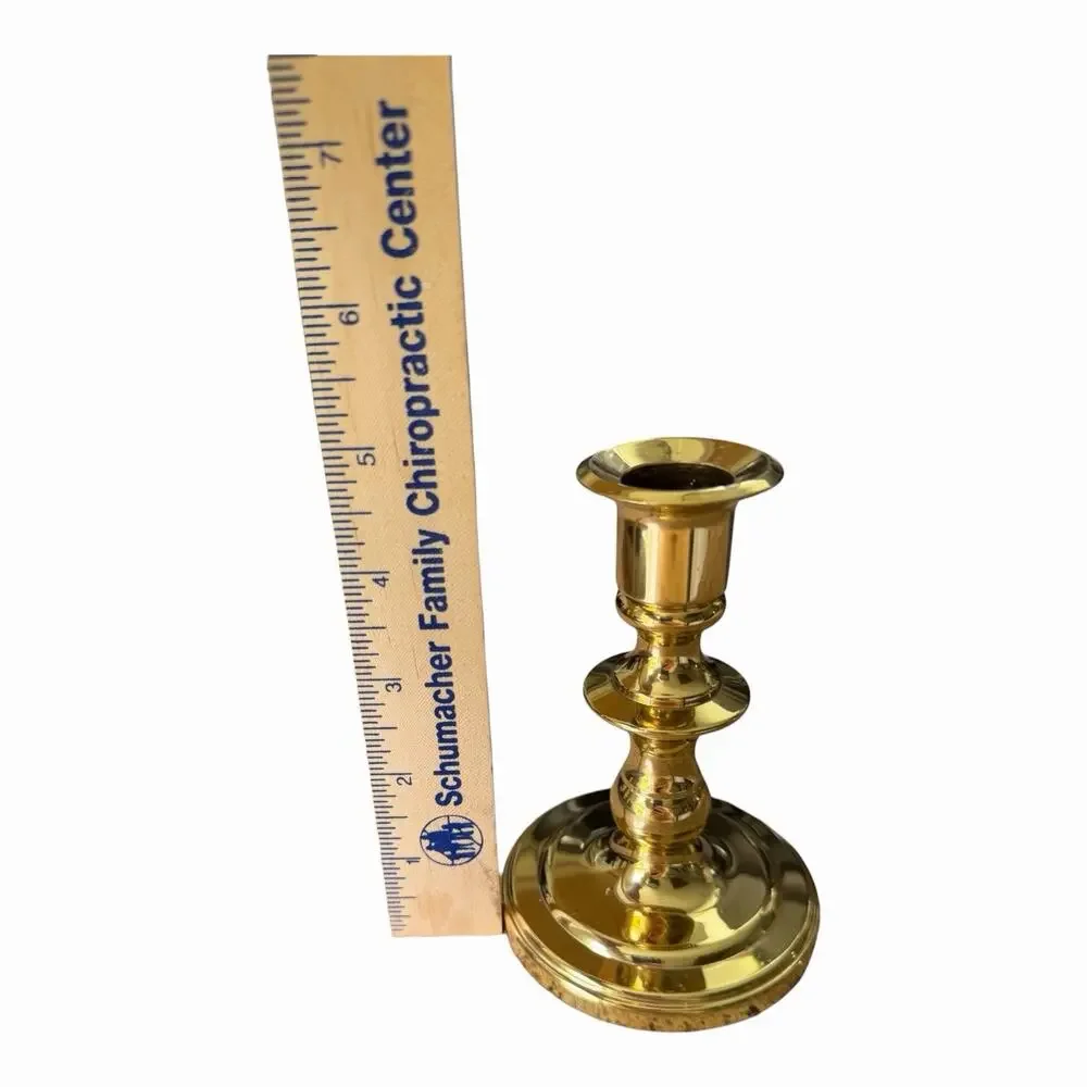 Vintage 2 Baldwin Brass 5” Candlestick Holders Tiered Stem Heavy